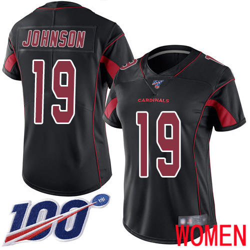 Arizona Cardinals Limited Black Women KeeSean Johnson Jersey NFL Football #19 100th Season Rush Vapor Untouchable
